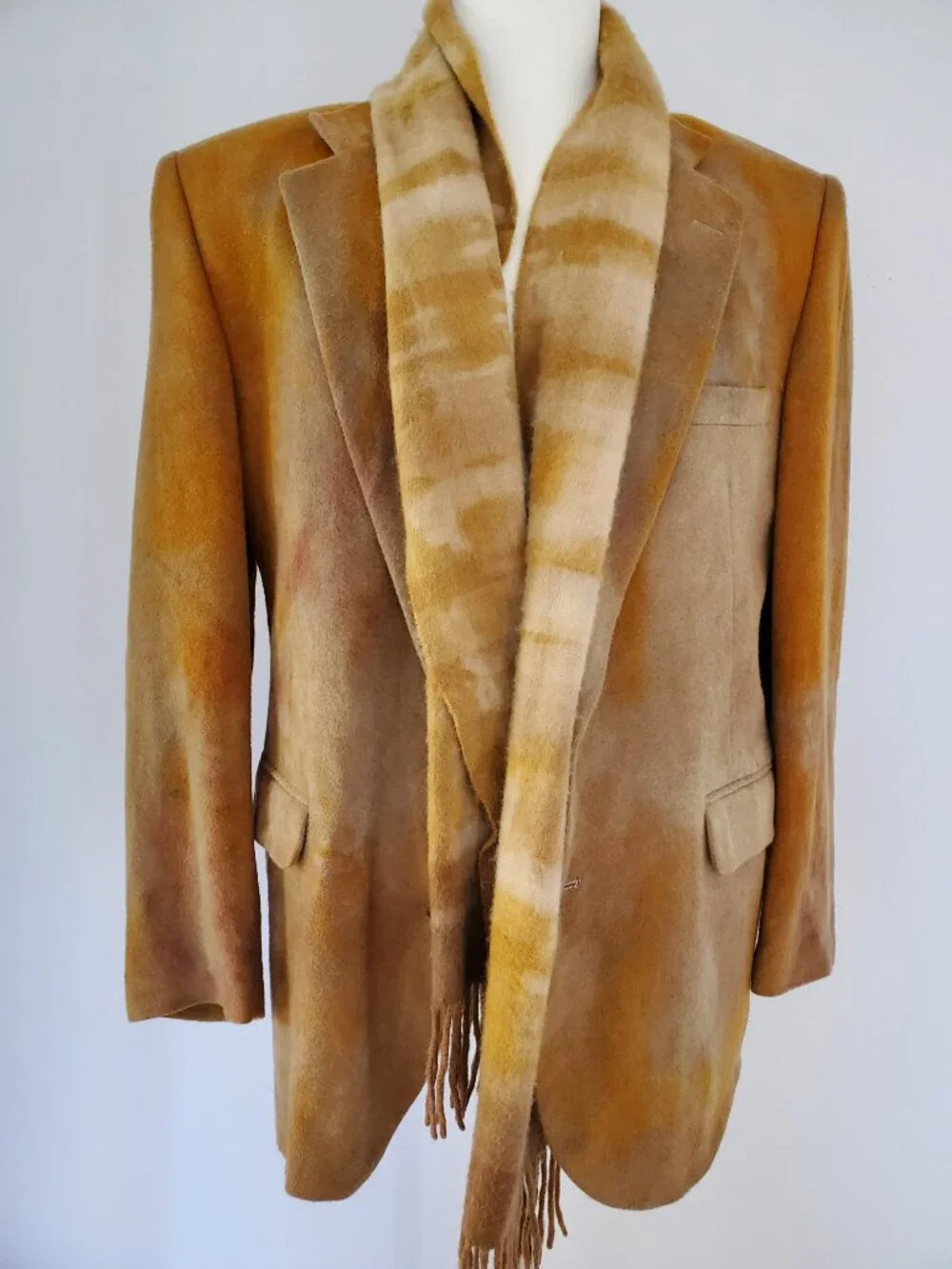 Vintage Camel Wool Jacket Coat Blazer Brown large XL tan camo black gray tie dye
